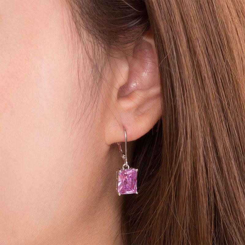 Sterling Silver "Harmony" Earrings in Pink
