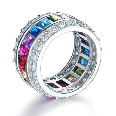 Multi-Colored "Enchanted" Ring in Sterling Silver