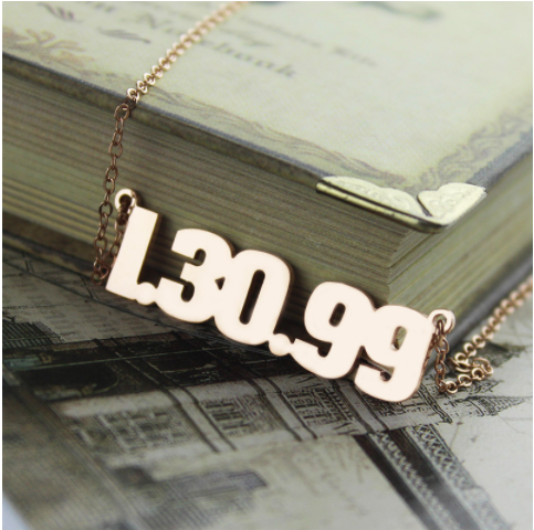 Number Plate Date Necklace