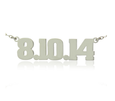Number Plate Date Necklace