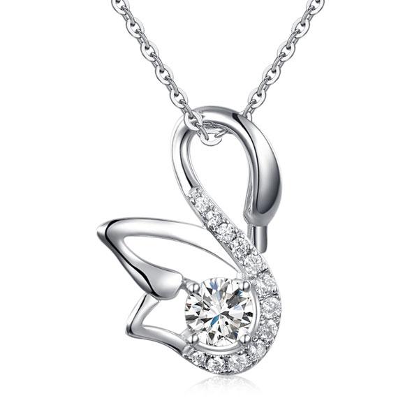 Sterling Silver Swan Shaped "Serenity" Necklace