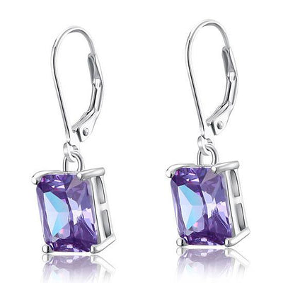 Sterling Silver "Harmony" Earrings in Purple