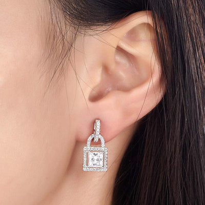 Sterling Silver Padlock Earrings