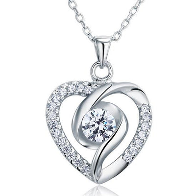 Sterling Silver Heart Shaped "Mi Amor" Necklace