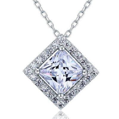 Princess Cut Sterling Silver "Bliss" Necklace