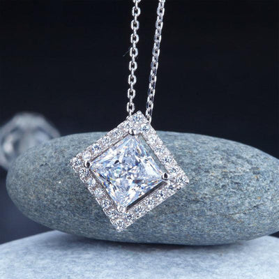 Princess Cut Sterling Silver "Bliss" Necklace