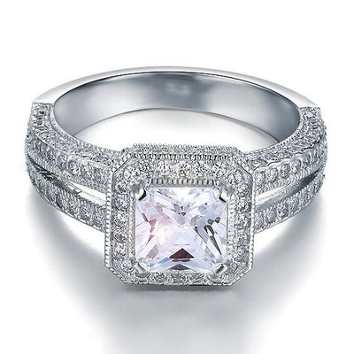 Princess Cut Vintage 925 Sterling Silver "Eternal" Ring