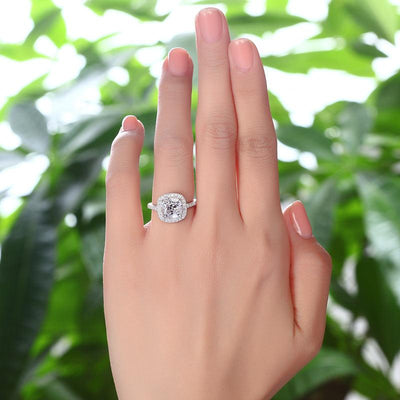 Cushion Cut Sterling Silver "Infinite" Ring