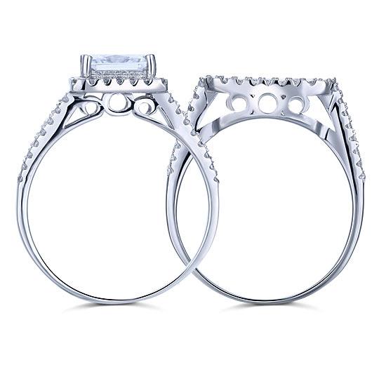 Princess Cut Sterling Silver "Bliss" Ring Set