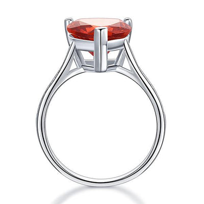 Heart Shaped Sterling Silver "Endearment" Ring in Red