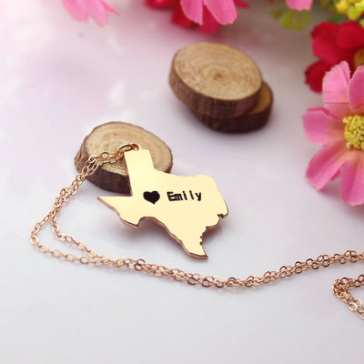 Personalized state necklace